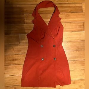 Fashion Nova Rust Halter Dress